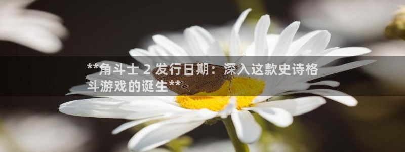 门徒平台登录步骤：**角斗士 2 发行日期：深入这款史诗格
斗游戏的诞生**